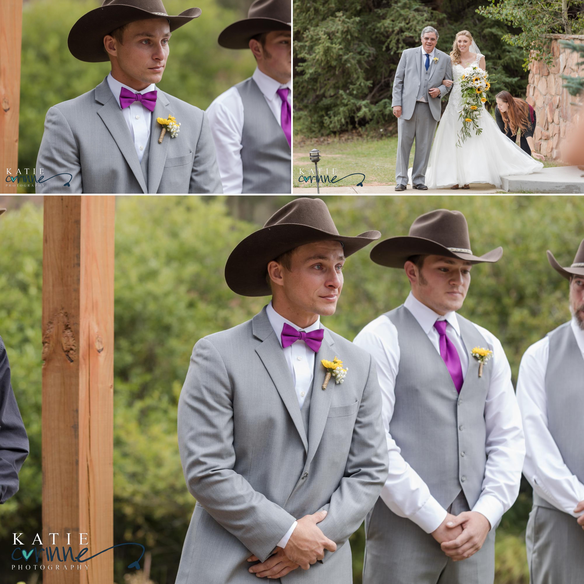 groom first look at western colorado wedding