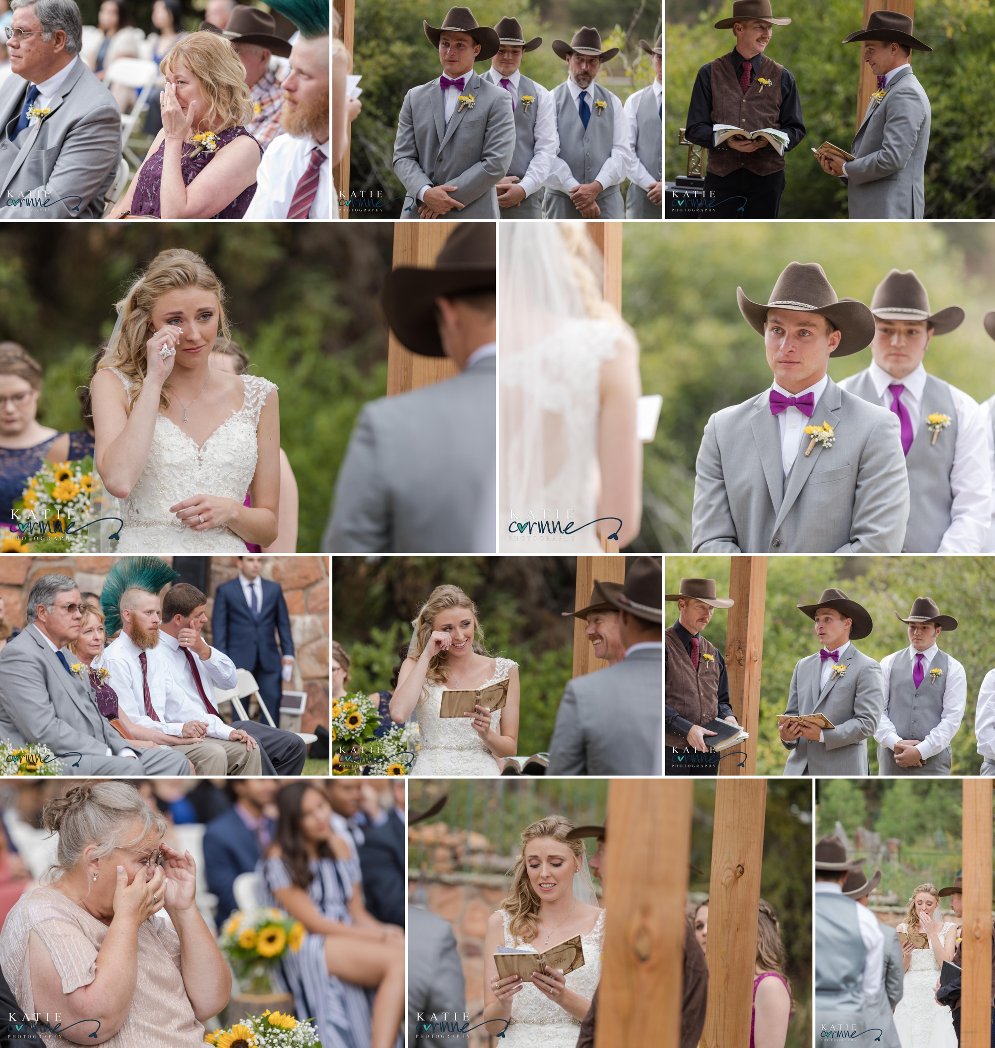 tearful wedding ceremony at wedgewood mountain view ranch