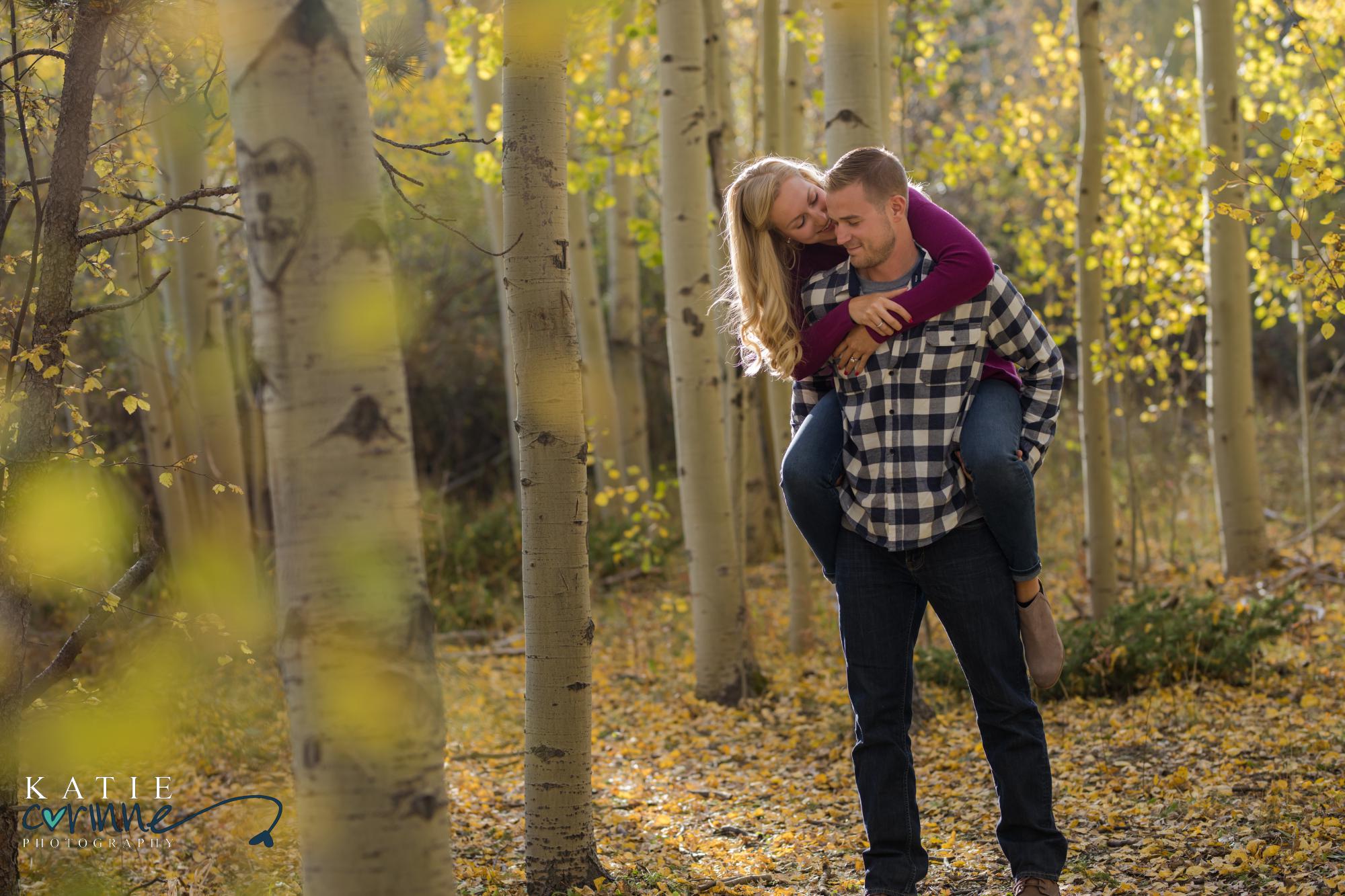cute couple in Colorado during fall