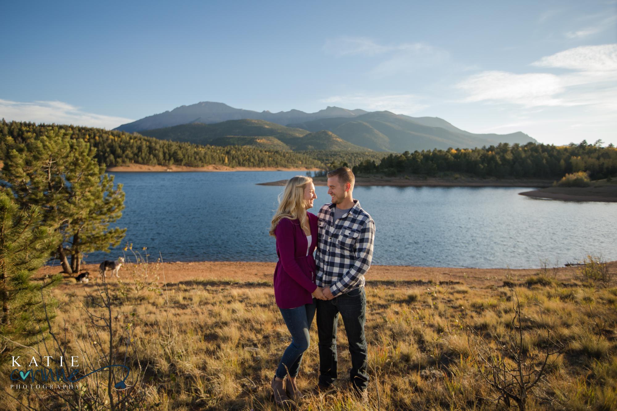 engaged Colorado couple at Crystal Reservoir