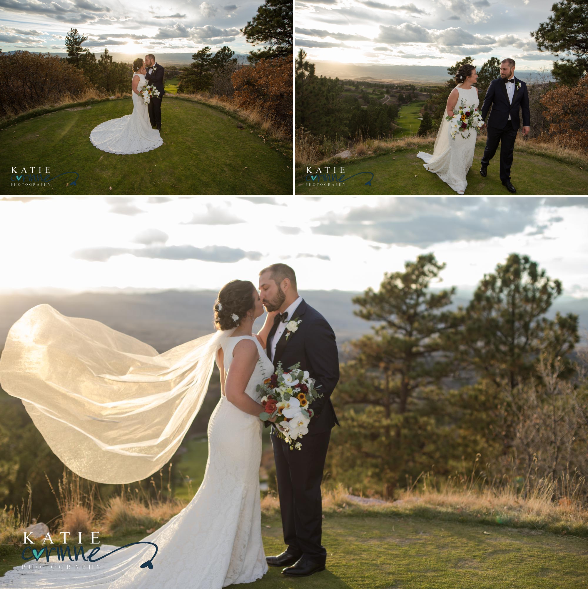 bride and groom at sanctuary golf course