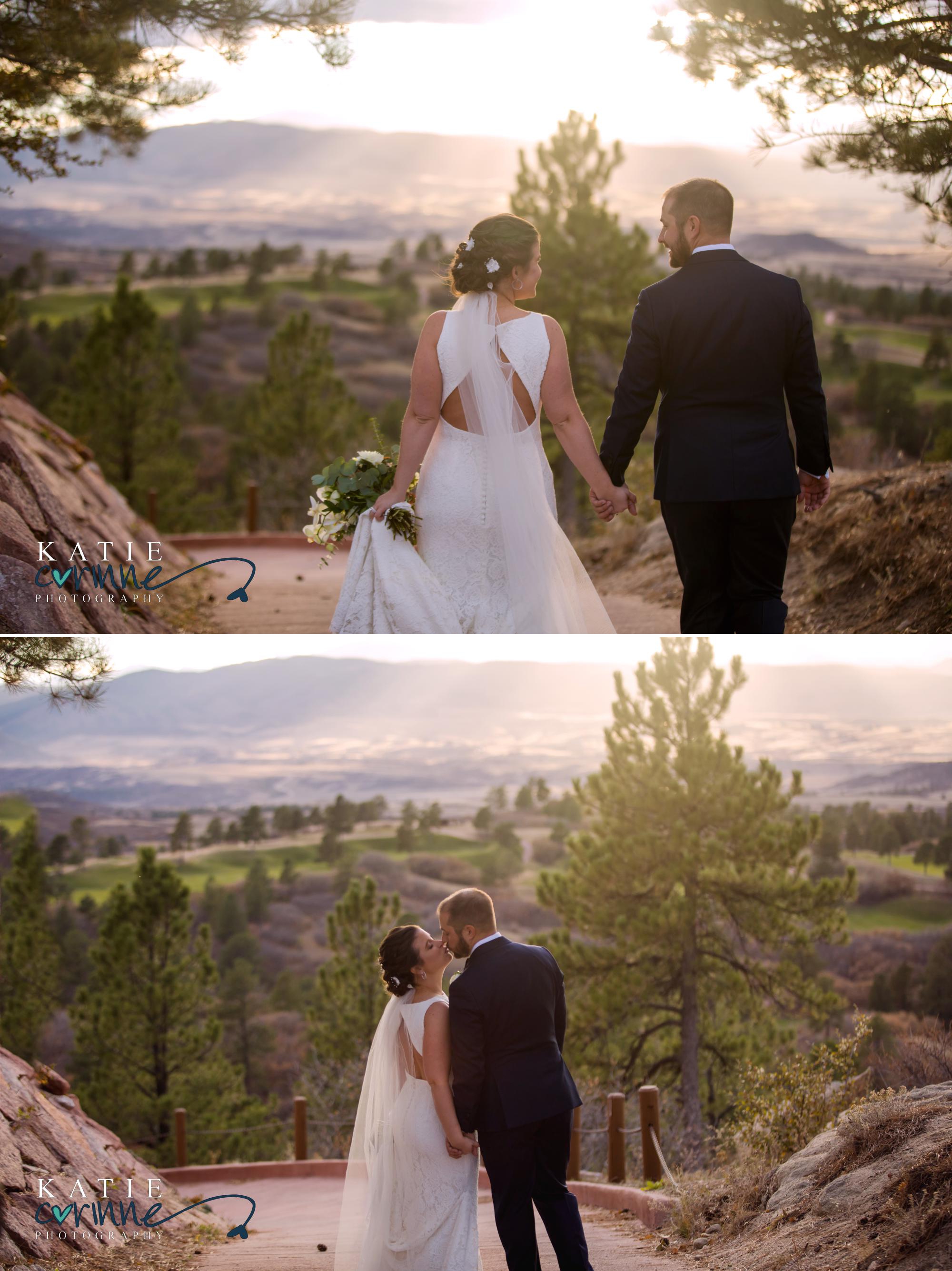 Colorado sunset newlywed portraits