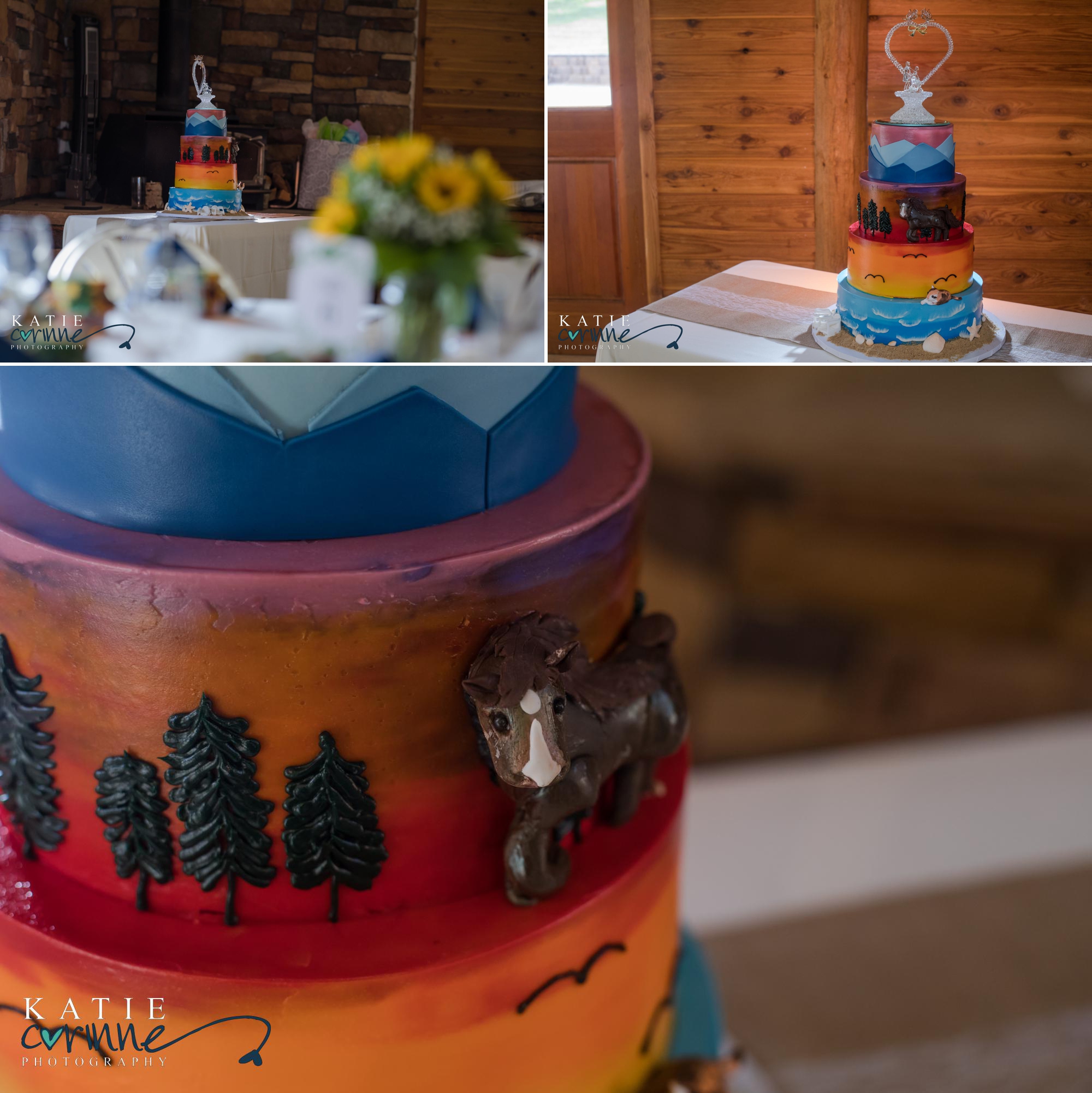 colorful personal wedding cake