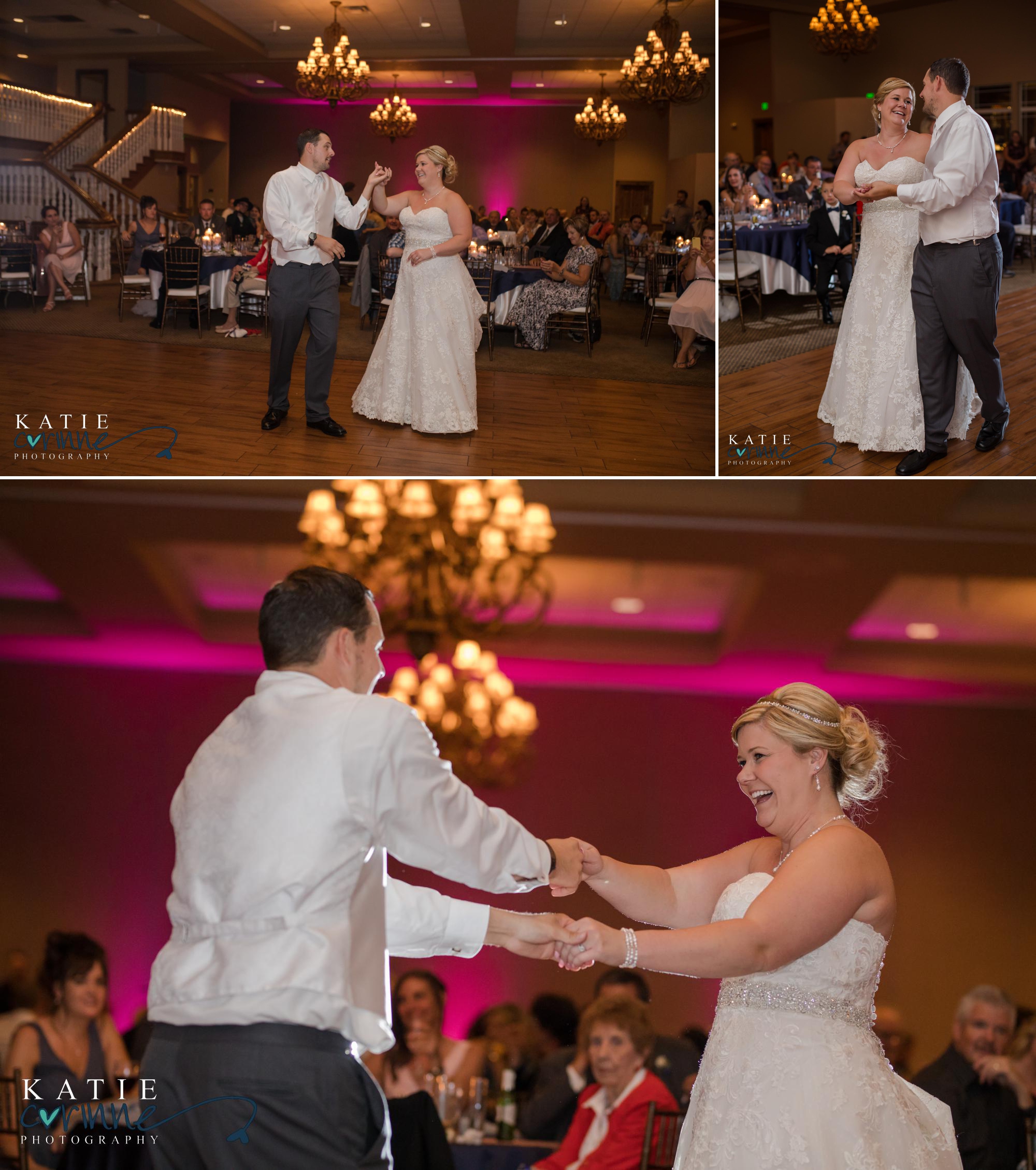 bride and groom have first dance at classic Colorado wedding