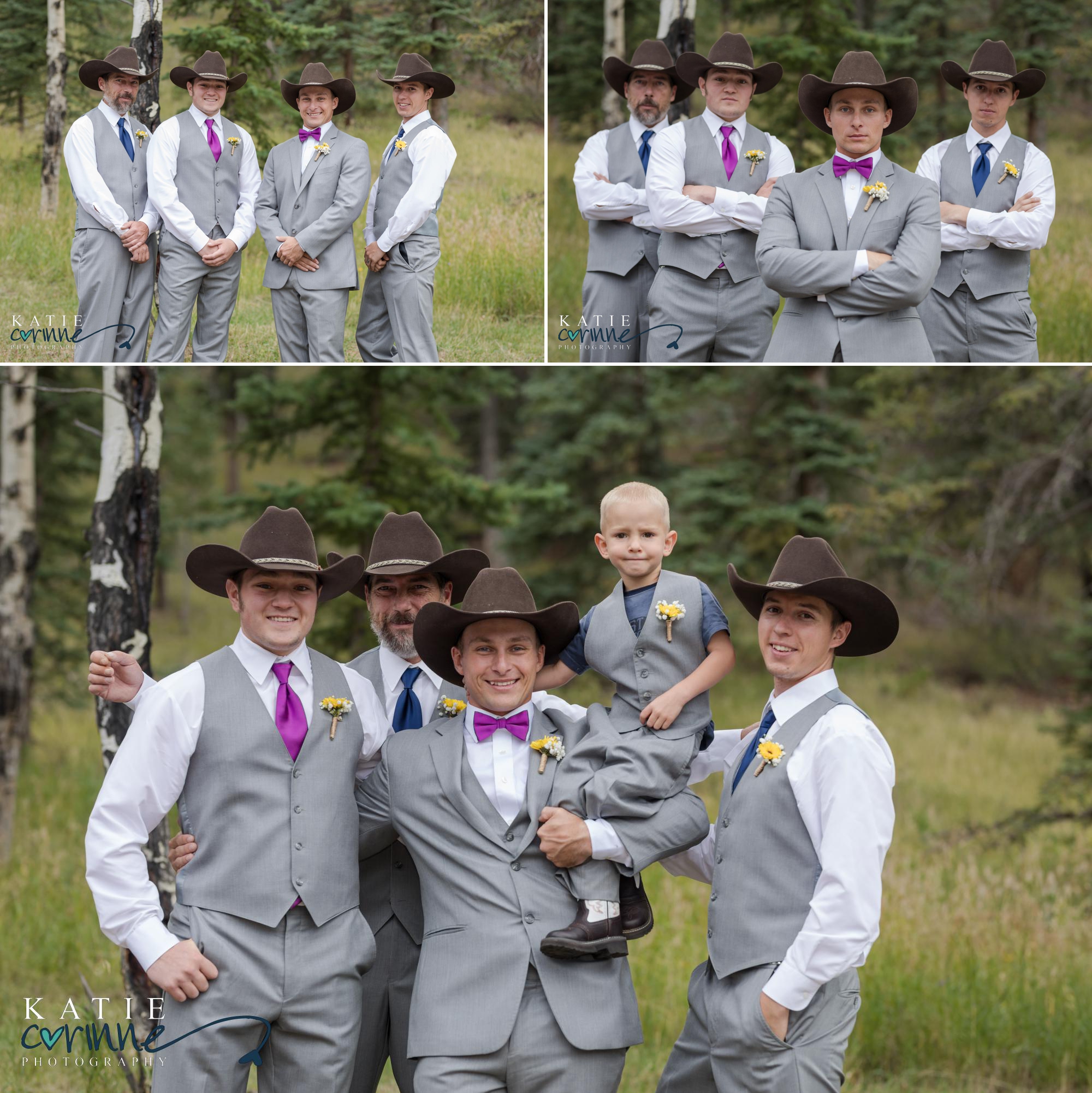 groom with groomsman before cowboy rancher wedding