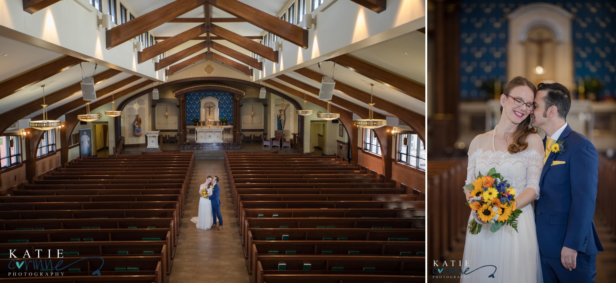 denver newlyweds in beautiful Colorado church