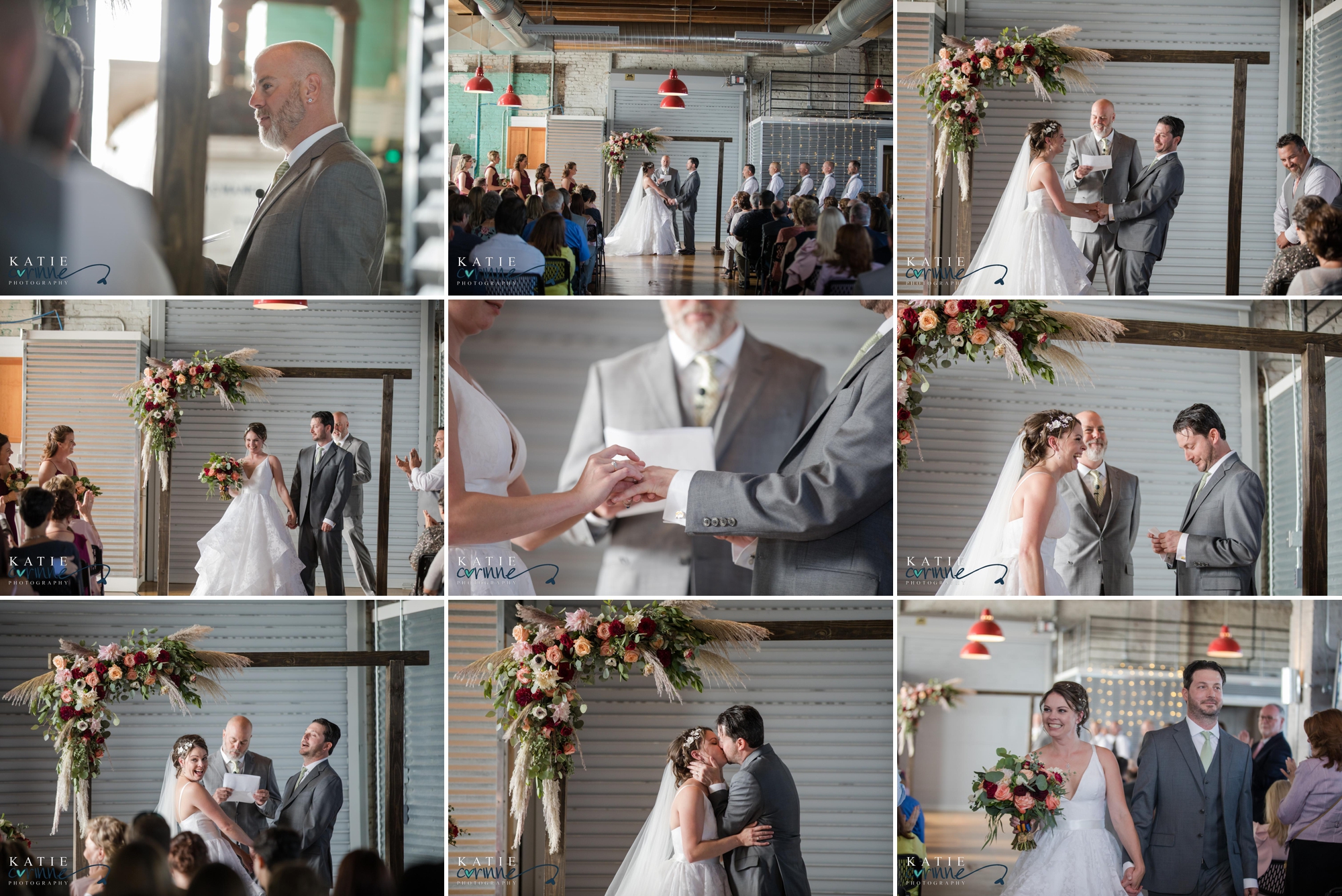 Urban Denver wedding ceremony at the studios at overland crossing