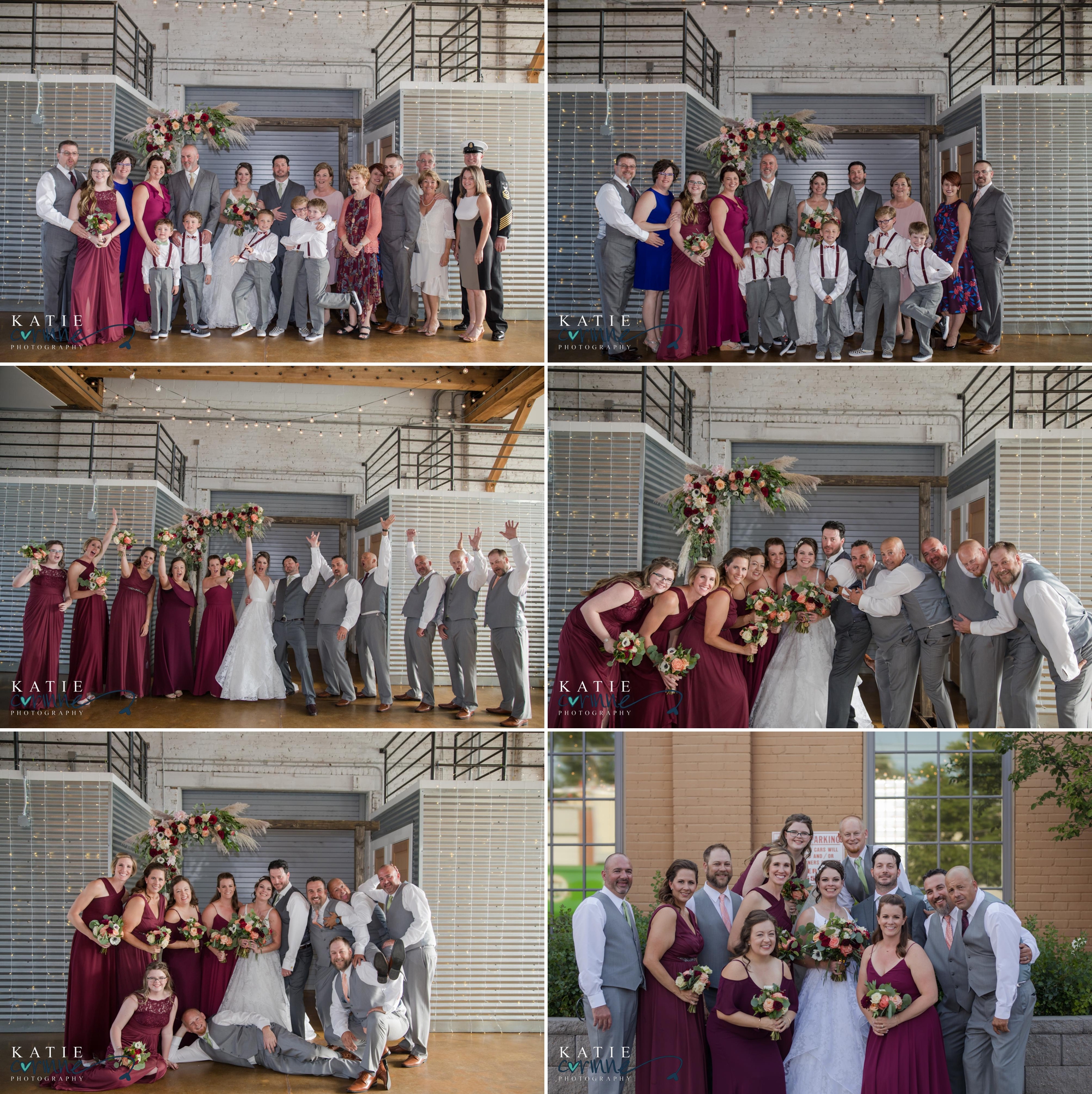 urban wedding party portraits in downtown denver