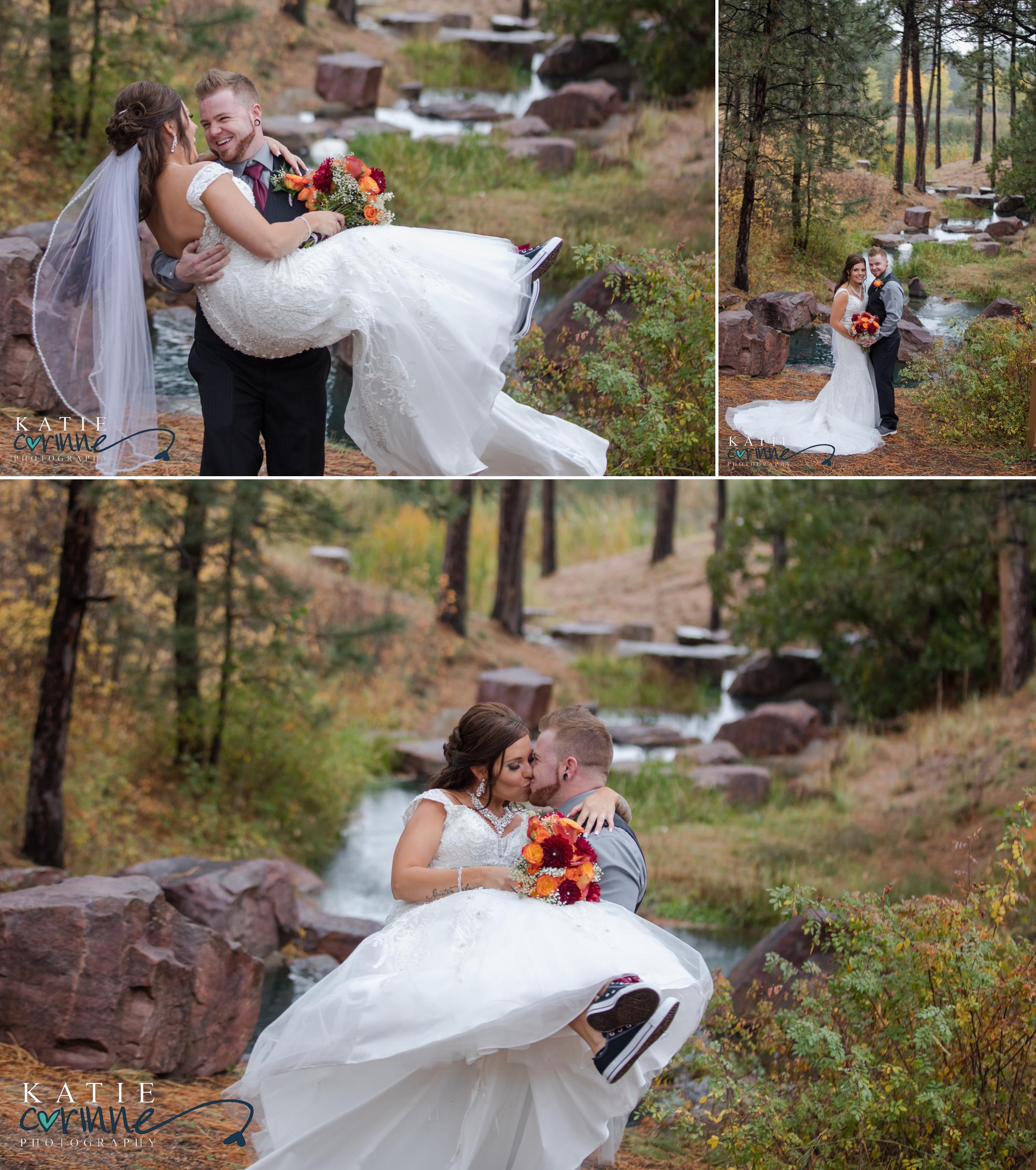 fall wedding portraits at cathdral pines