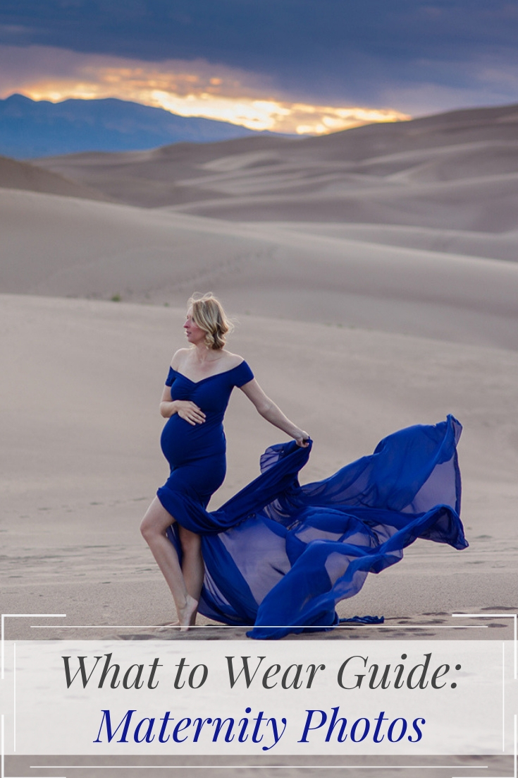 Pregnant Mom in Maternity Gown at Sand Dunes