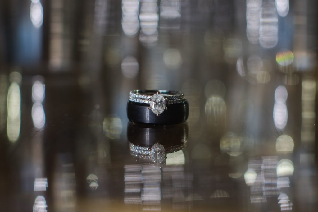 Bride and Grooms rings photographed by destination wedding photographer