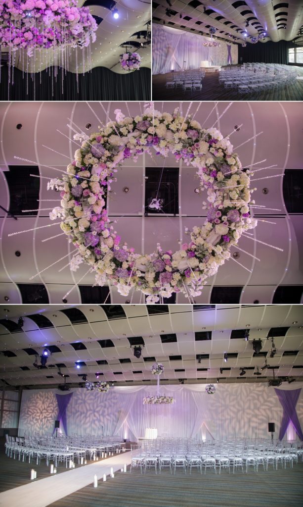 lavendar floral wedding details at Denver wedding