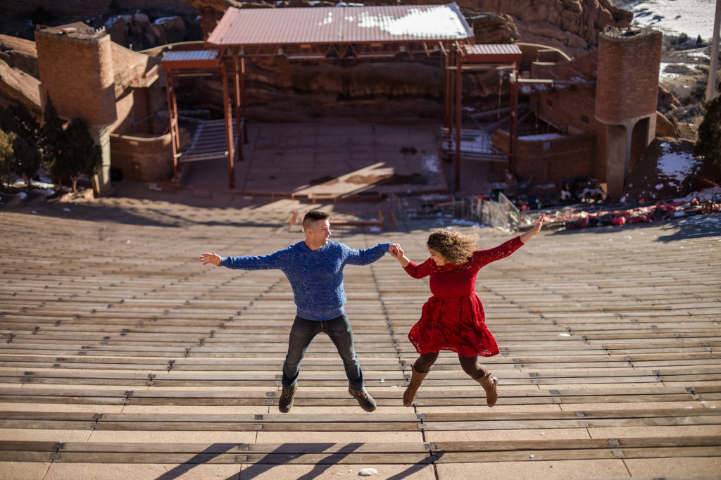 Denver colorado couple at Red Rocks Amphitheater