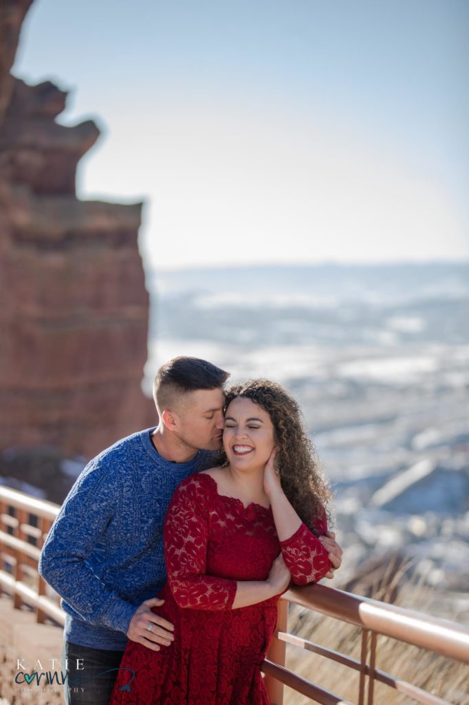 Red Rocks Amphitheater engagement session with cute couple