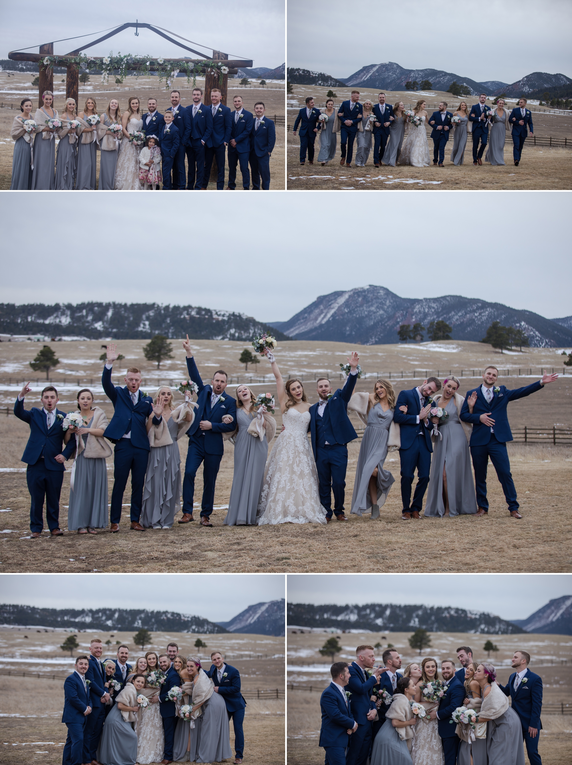 outdoor winter wedding at spruce mountain ranch wedding