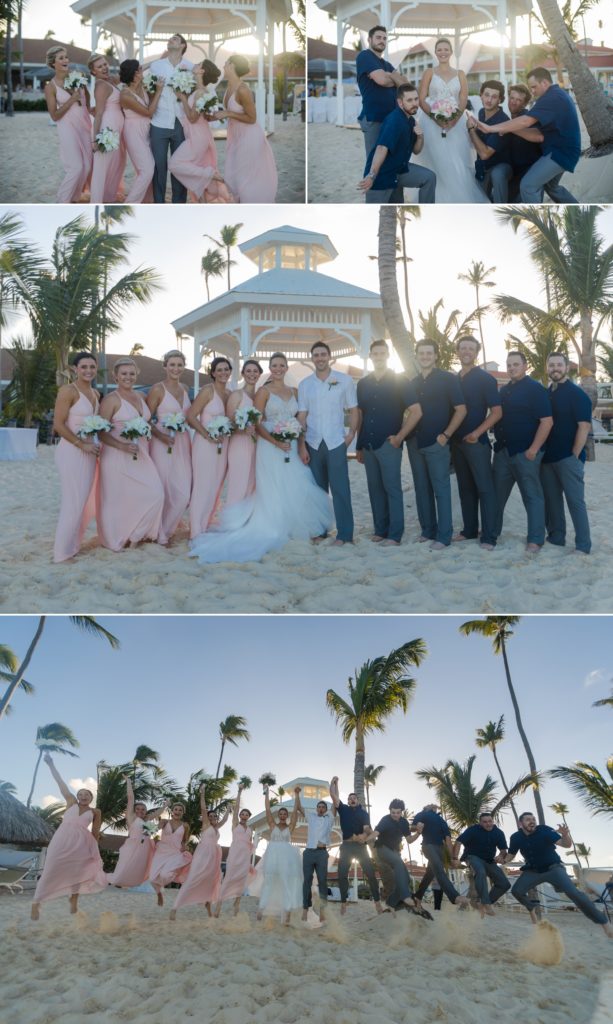 wedding party at Dominican Republic beach wedding