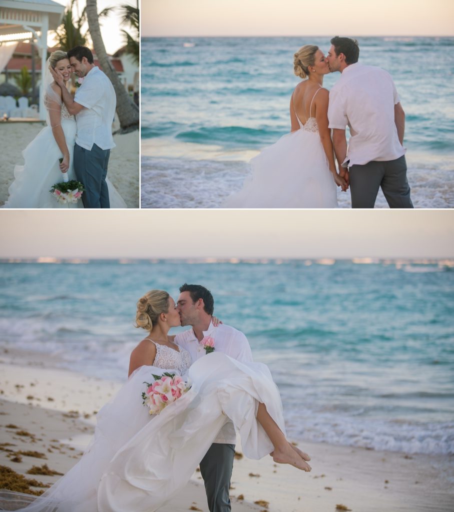 newlyweds photographed on Dominican Republic beach
