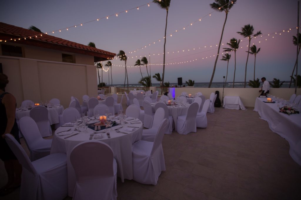 Beach wedding reception in the Dominican Republic