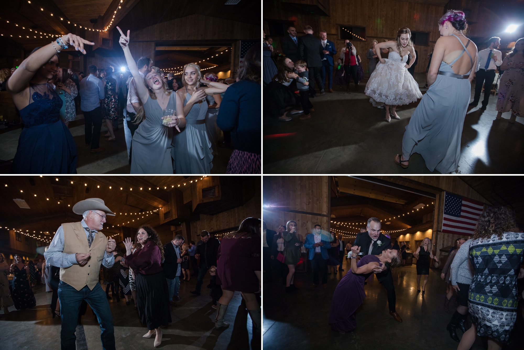 winter mountain lodge wedding reception dancing