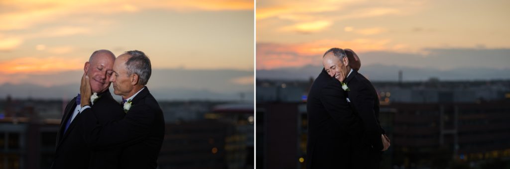 Denver couple embraces for wedding photos