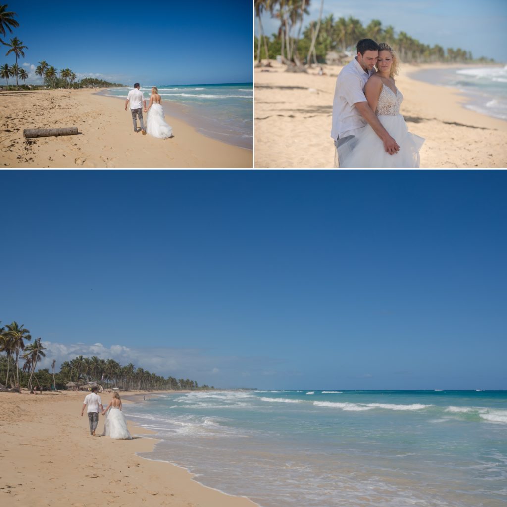 day after wedding photos at tropical beach resort