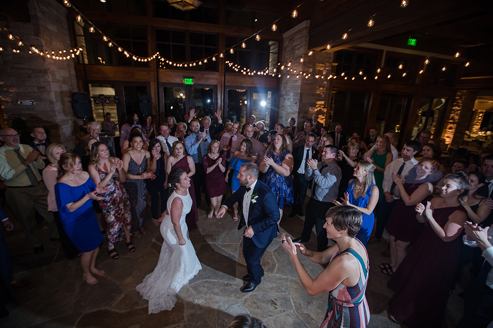 Bride and Groom dancing at wedding reception