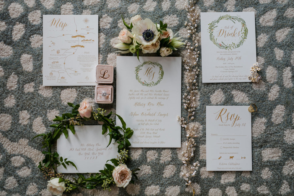 beautiful wedding stationary and invitation