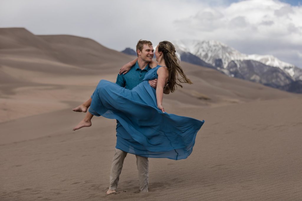 Colorado engaged couple at epic photoshoot location