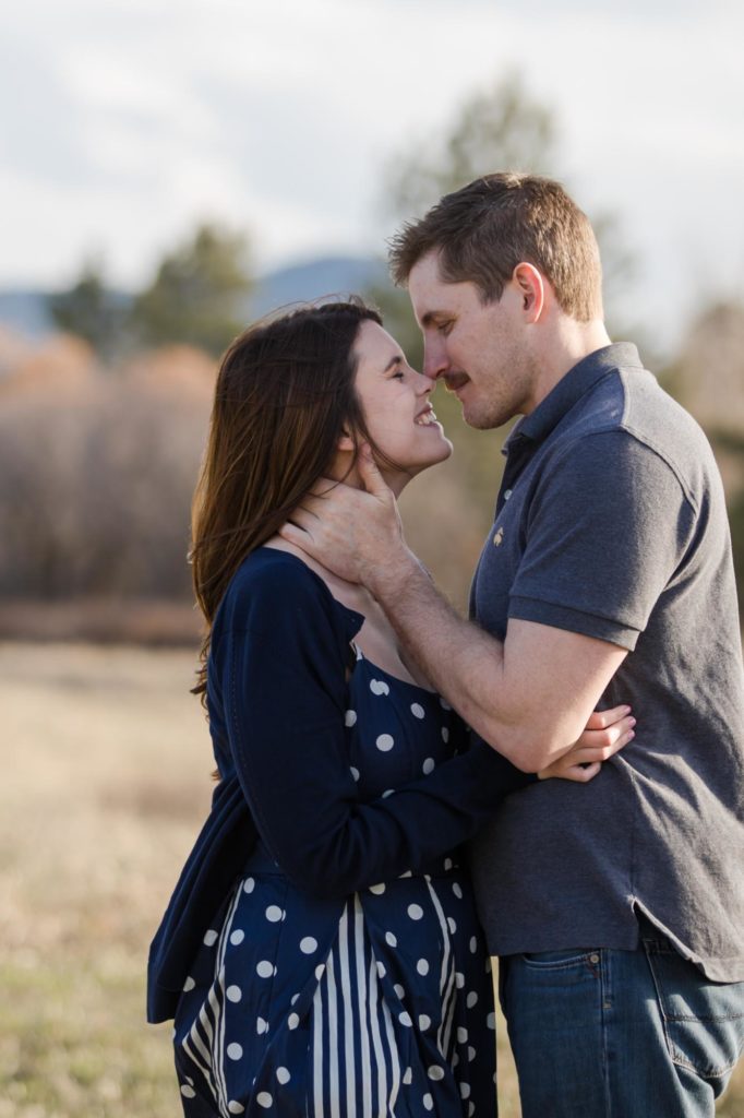 Colorado couple at rustic engagement session