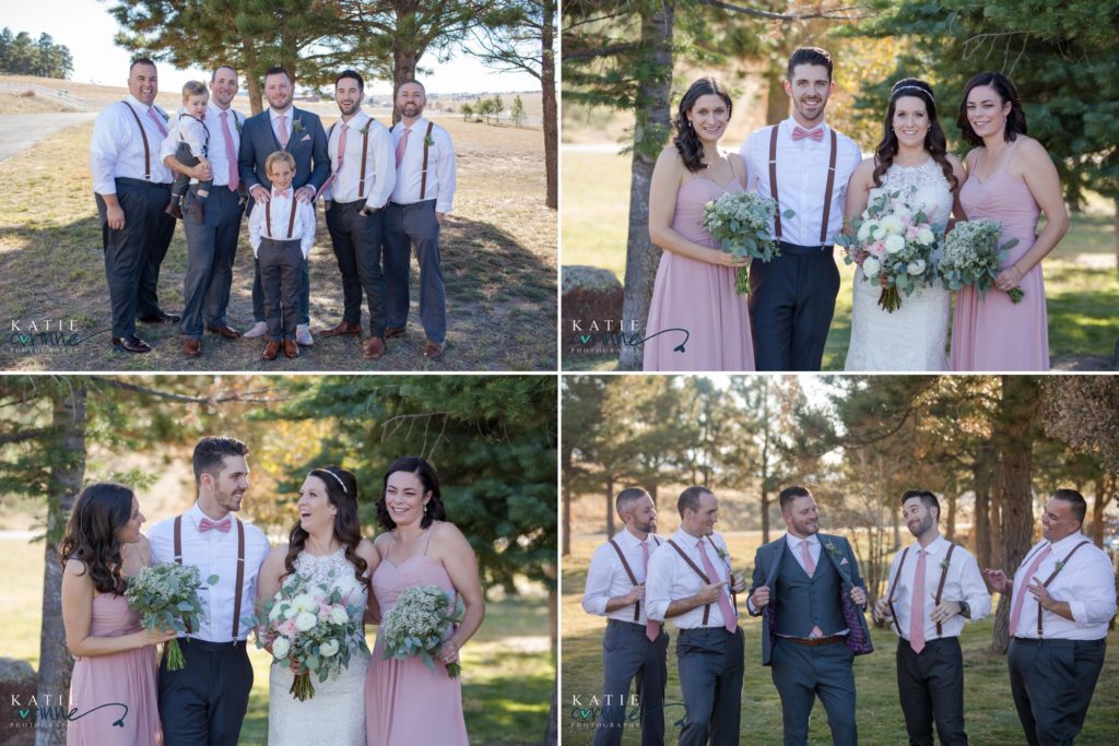 Colorado wedding party at outdoor wedding
