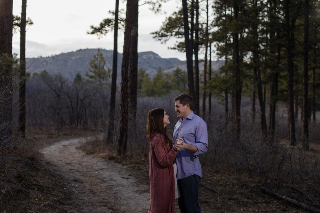 Engagement photographer captures cute Colorado Springs couple