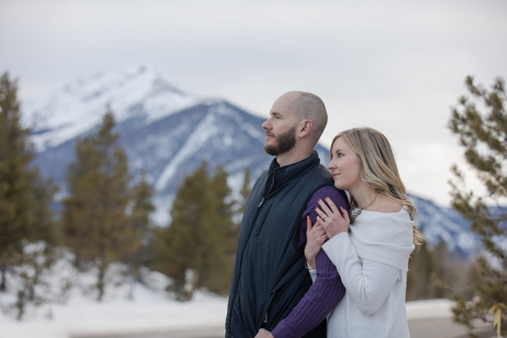 Colorado couple at their winter engagement session