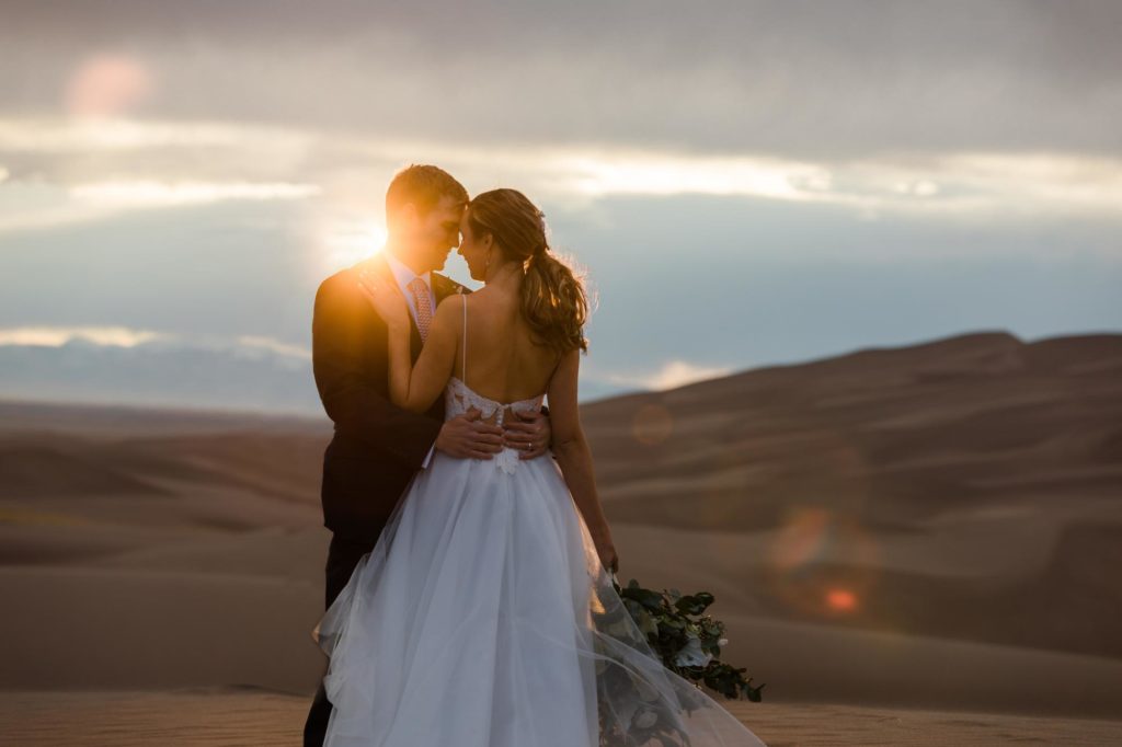 Wedding couple at Great Sand Dunes National Park