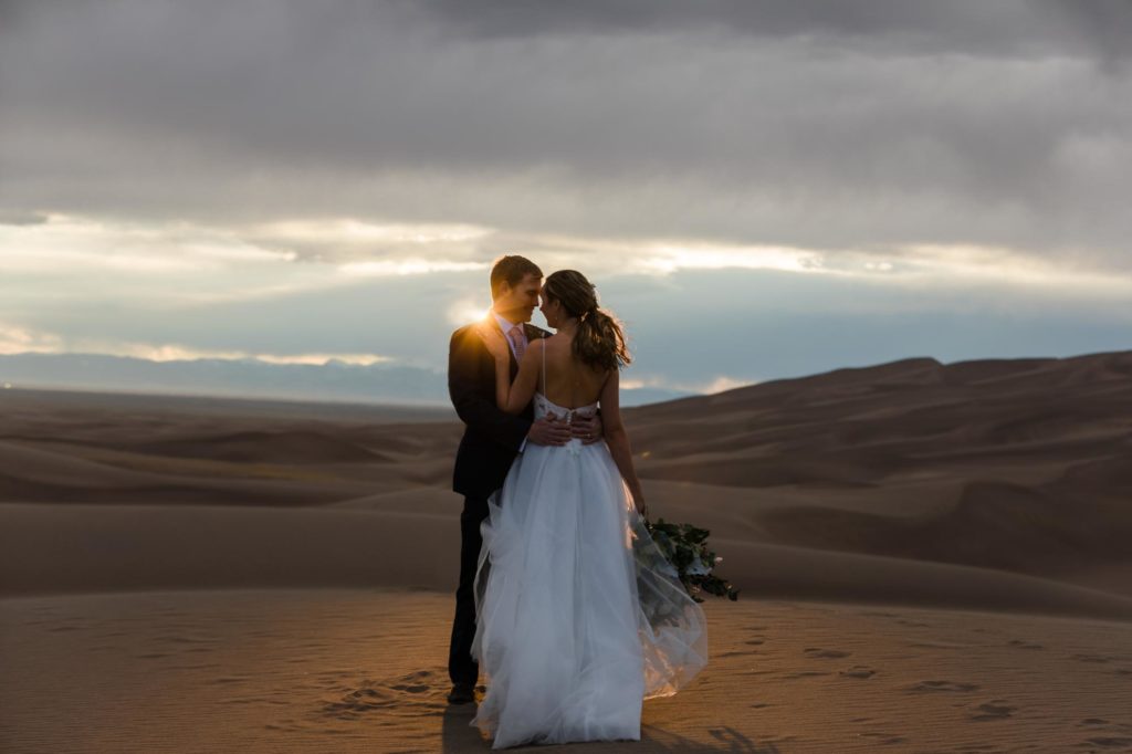 Day after Wedding couple at Great Sand Dunes National PArk