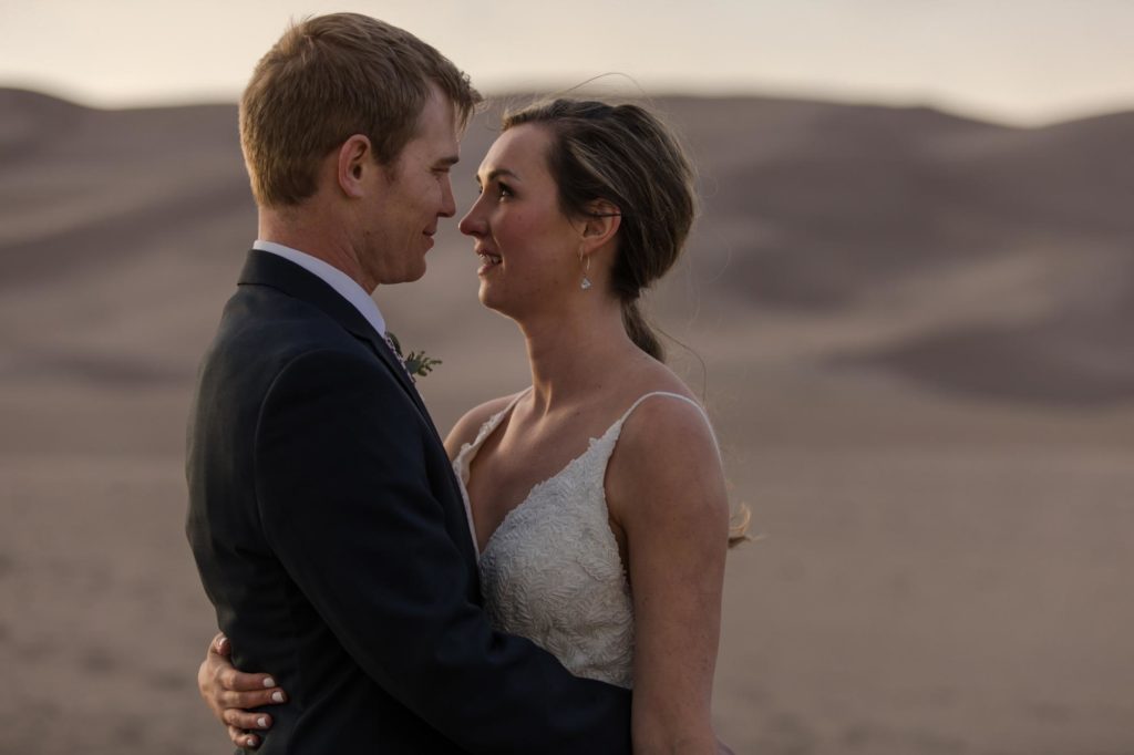 Colorado bride and groom at Great Sand Dunes National Park