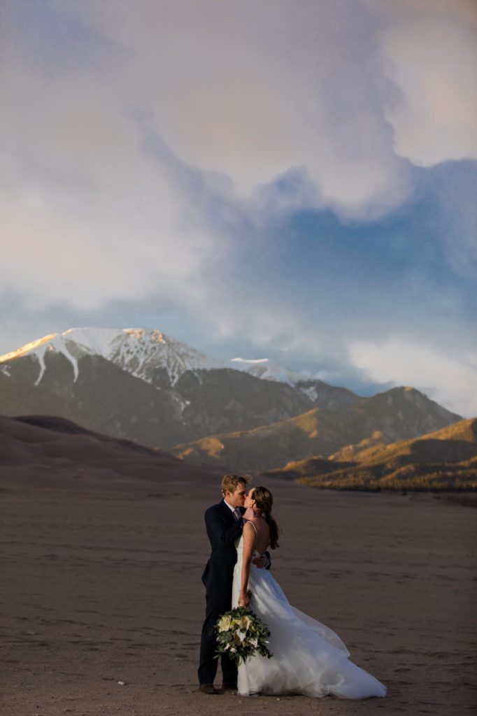 Denver bride and groom at Great Sand Dunes National Park