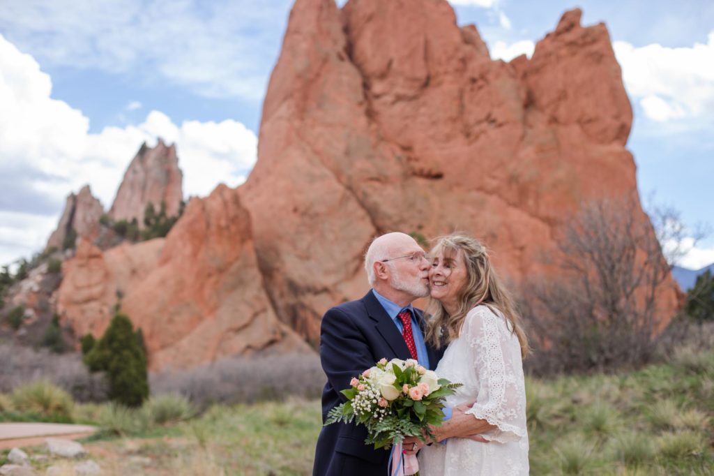 older couple gets married at Garden of the gods
