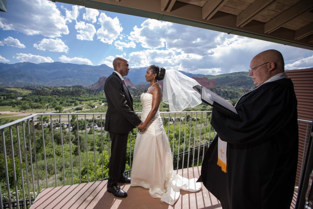 Reverend Calvin Wolf officiates Colorado Springs elopement package