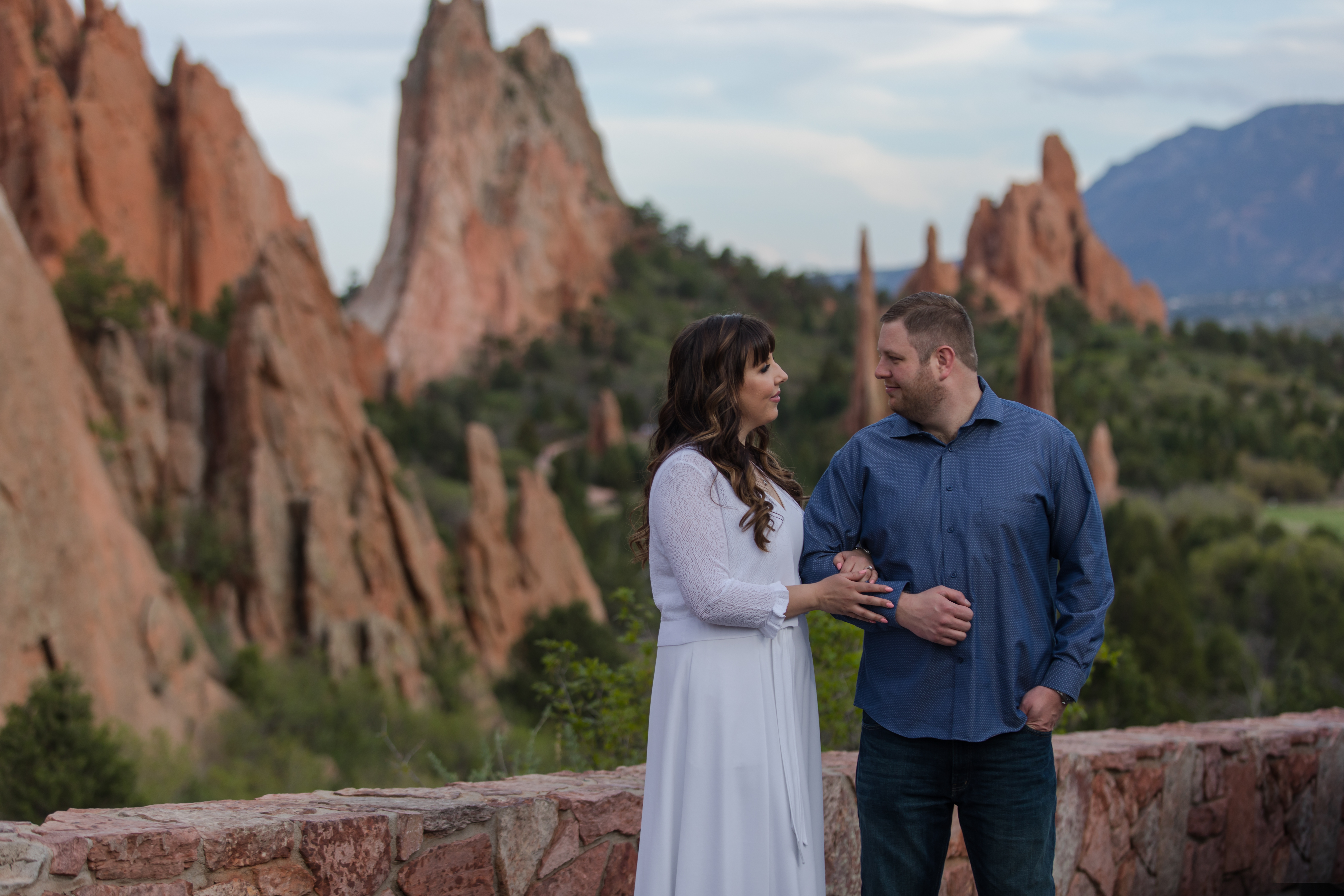 Colorado springs couple at Garden of the gods