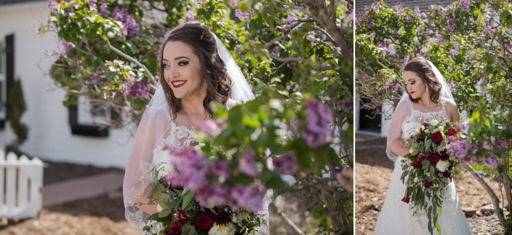 Colorado bride poses for photographer before ceremony