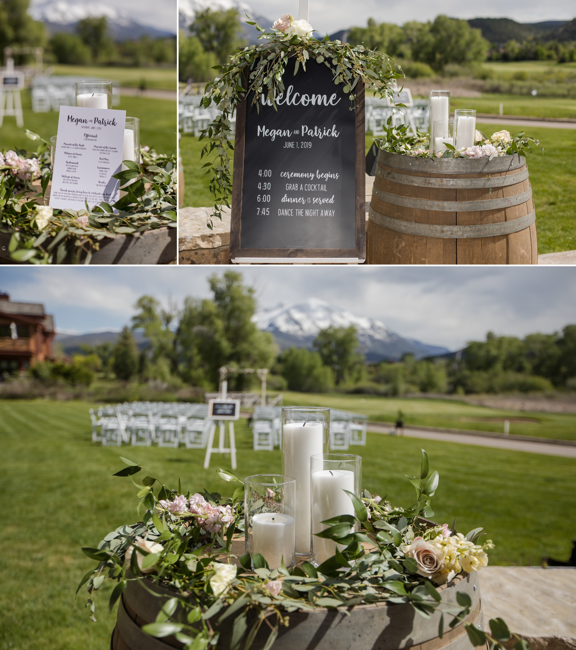 Rocky Mountain chic wedding ceremony details