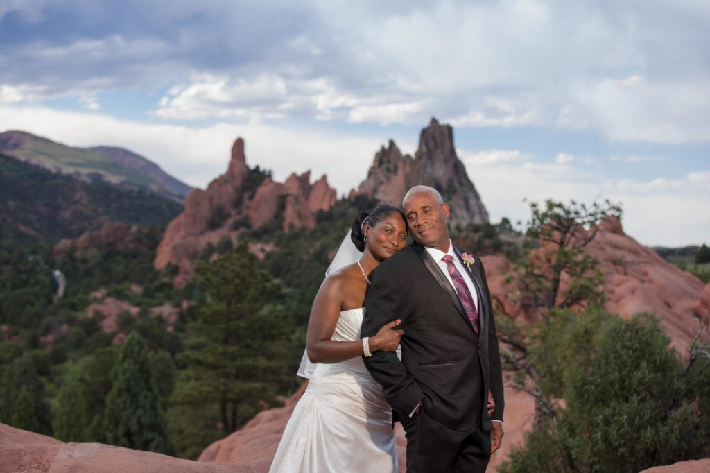 couple poses for colorado wedding photographer