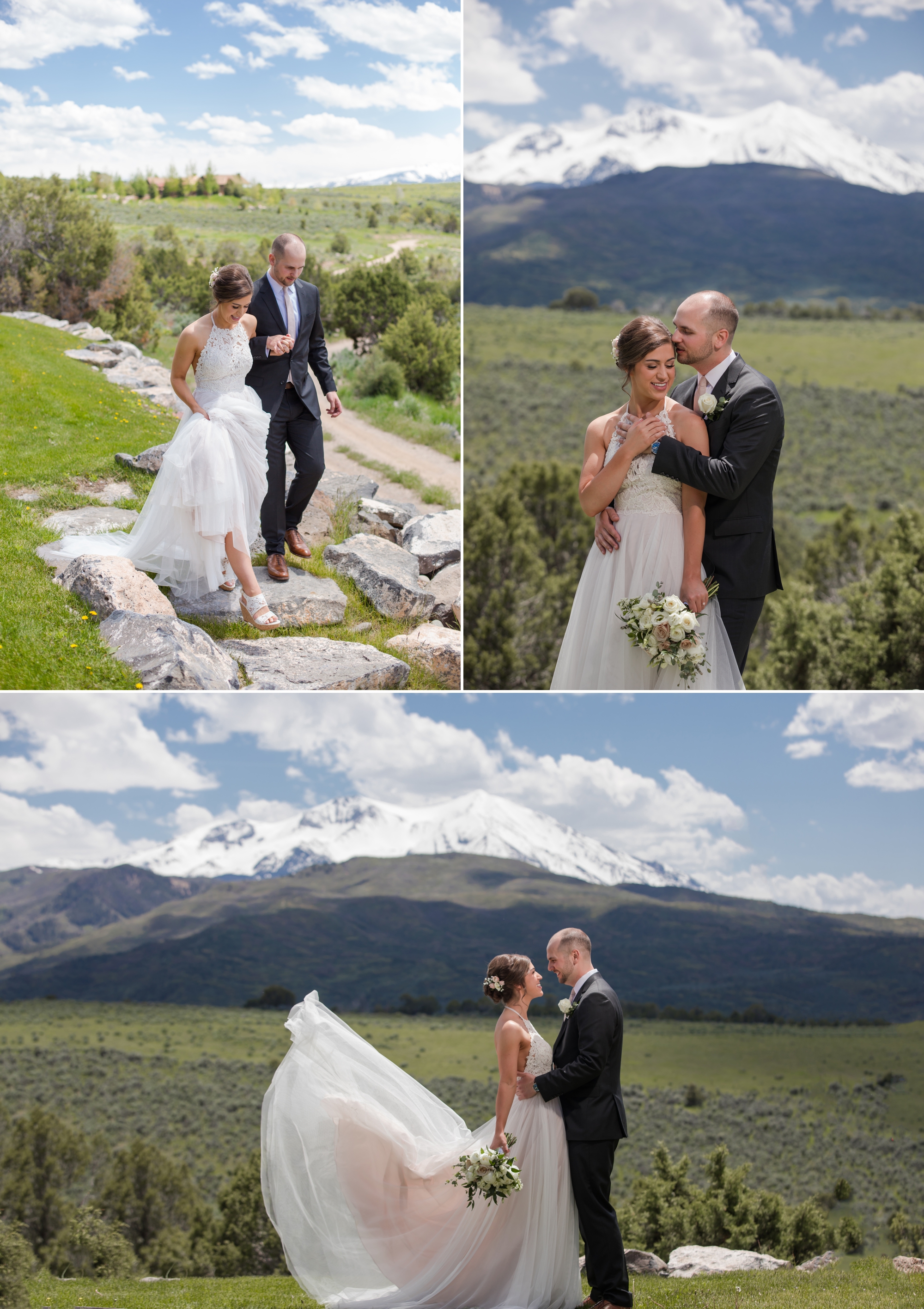 bride and groom portraits in carbondale, Colorado