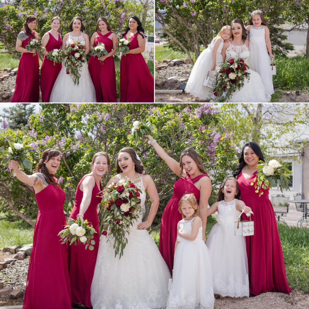 Colorado Springs bridal party portraits at Hearth House wedding