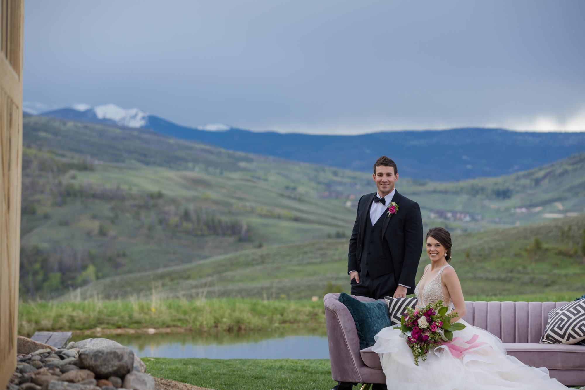 modern wedding portraits with Colorado bride and groom