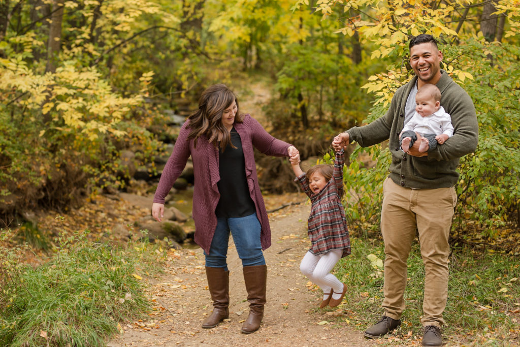 Colorado fall foliage with family