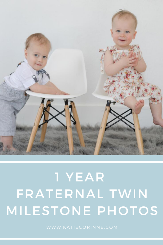 fraternal twins photos sitting on chairs