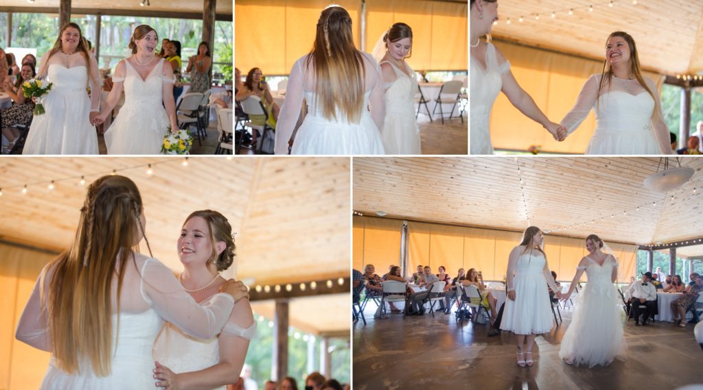 Couple has their first dance at lgbt wedding