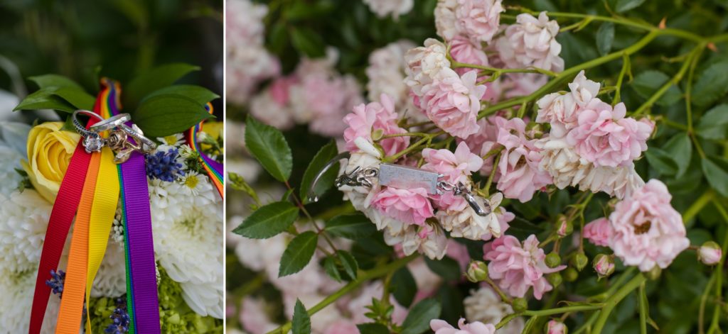 rainbow details at Hillside Gardens wedding