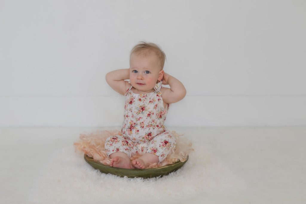 one year old in Colorado photo studio